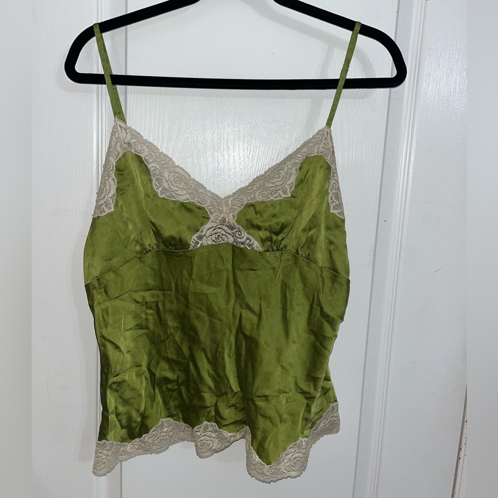 INC International Concepts Olive Lace Camisole Vintage - Size 12